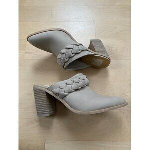 DOLCE Vita "Ronna" Bnwot Block Heel Mule Beige New Braided